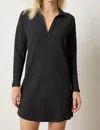 Lilla P Split Neck Collared Dress In Black