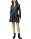 Lilla P Long Sleeve Split Neck Peplum Dress In Elm
