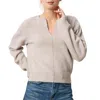 Lilla P Split Neck Raglan Pullover Sweater In Quartz In Neutral