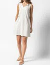 Lilla P Split Neck Sleeveless Dress In Ecru In White