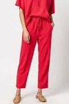 Lilla P Straight Leg Waffle Knit Pant In Cerise In Red
