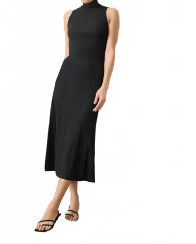 Lilla P Straight Rib Midi Skirt In Black