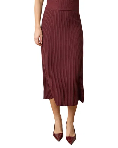 Lilla P Straight Rib Skirt In Burgundy