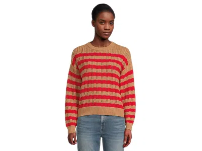 Lilla P Stripe Stitch Sweater In Orange