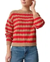 Lilla P Stripe Stitch Sweater In Brown