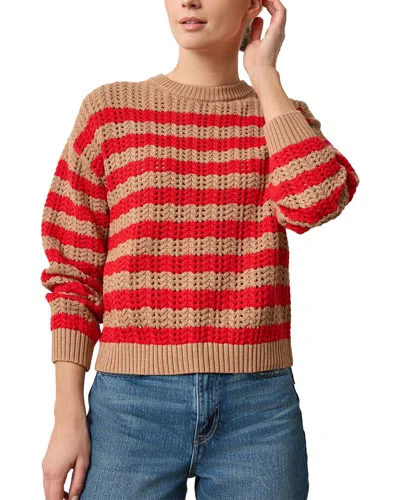 Lilla P Stripe Stitch Sweater In Brown