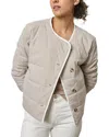 Lilla P Striped Collarless Jacket In Gray