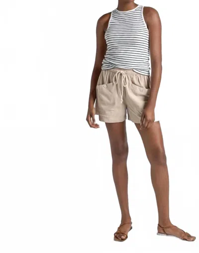 Lilla P Striped High Neck Tank In Black Stripe In White