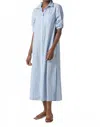 Lilla P Striped Maxi Shirt Dress In Malibu Stripe In Blue