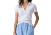 Lilla P Striped Polo Tee In Surf Stripe In Multi