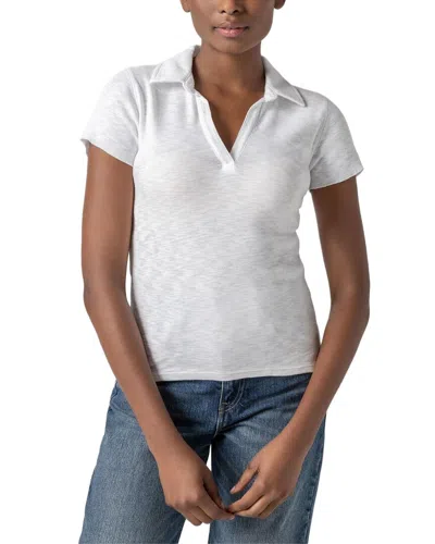 Lilla P Striped Polo T-shirt In White