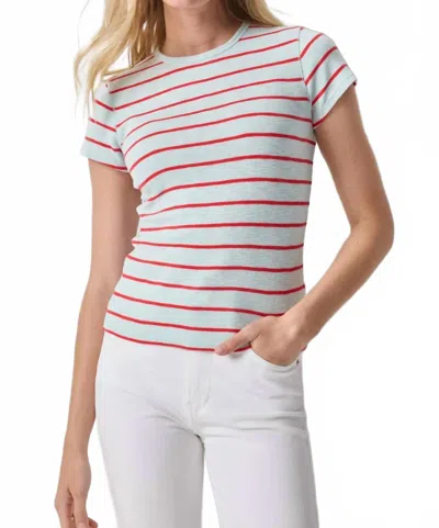 Lilla P Striped Short Sleeve Tee In Seabreeze Stripe In Multi
