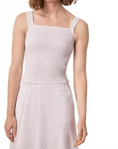 Lilla P Striped Smocked Tank In Lavender In Neutral