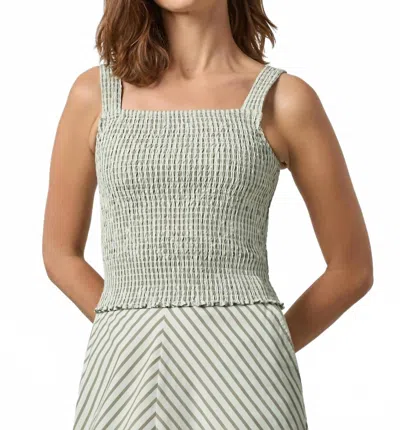 Lilla P Striped Smocked Tank Top In Pool Stripe In Green