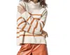 Lilla P Striped Turtleneck Sweater In Snow Stripe In Multi