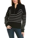Lilla P Striped Zip Front Sweater