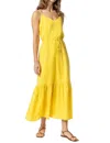 Lilla P Tami Textured Woven Maxi Dress In Saffron In Multi