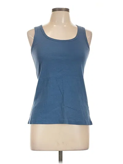 Pre-owned Lilla P Tank Top Blue Halter Neckline Tops