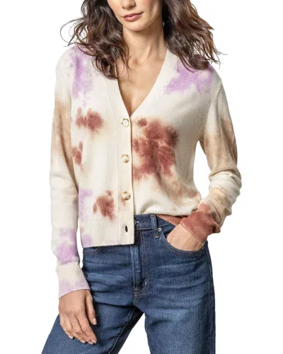 Lilla P Tie-dyed Cardigan Wool & Cashmere-blend Sweater In Blue