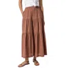 Lilla P Tiered Maxi Skirt In Burnt Sienna In Brown