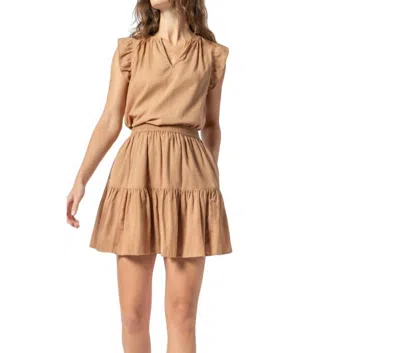 Lilla P Tiered Short Skirt In Beechwood In Beige