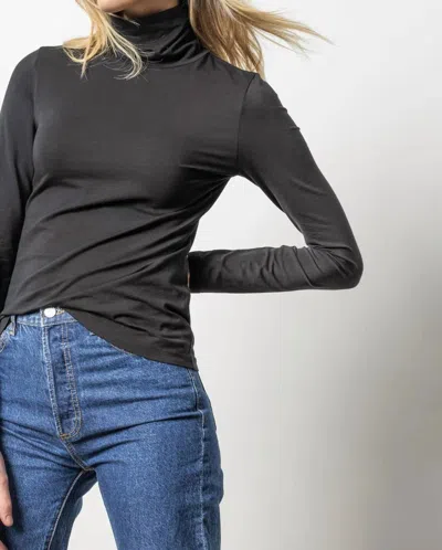Lilla P Turtleneck Long Sleeve Tee In Black