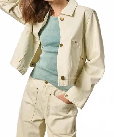 Lilla P Twill Utility Jacket In Parchment In Yellow