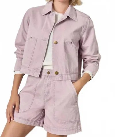 Lilla P Twill Utility Jacket In Thistle In Pink