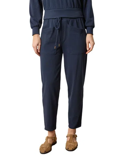 Lilla P Utility Pocket Pant In Navy In Burgundy