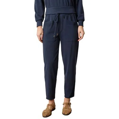 Lilla P Utility Pocket Pant In Navy In Burgundy