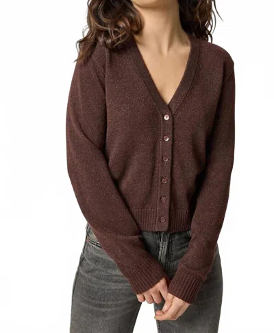 Lilla P V-neck Long Sleeve Cardigan In Java Sparkle In Multi