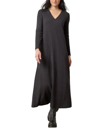 Lilla P V Neck Maxi Dress In Espresso In Black