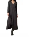 Lilla P V Neck Maxi Dress In Espresso In Black