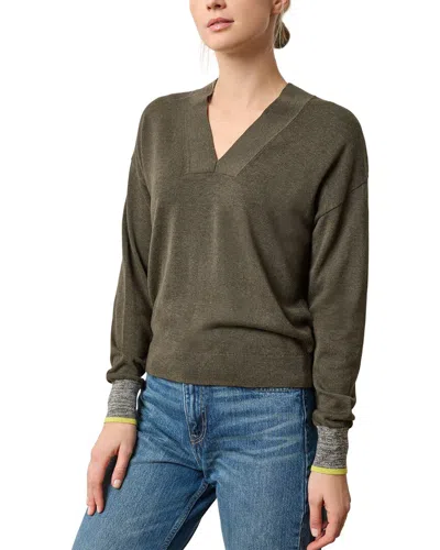 Lilla P V-neck Pullover Sweater In Fir In Brown