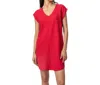 Lilla P V-neck Raglan Dress In Cerise In Red