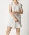 Lilla P V-neck Short Sleeve Raglan Dress In Bone In White