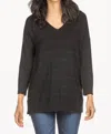 Lilla P V-neck Tunic Sweater In Black In Black