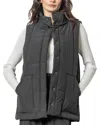 Lilla P Nylon Long Vest In Jet Black In Black