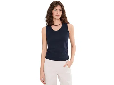 Lilla P Vintage Side Pleat Tank Top In Blue