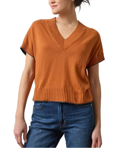 Lilla P V-neck Pullover Sweater In Brown