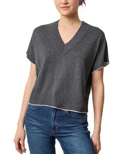 Lilla P V-neck Pullover Sweater In Gray