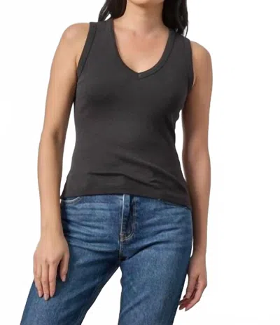 Lilla P V-neck Tank Top In Black