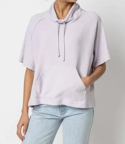 Lilla P Waffle Knit Elbow Sleeve Poncho In Thistle In Purple