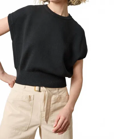 Lilla P Wedge Pullover Sweater In Black