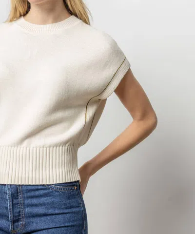 Lilla P Wedge Pullover Sweater In Cream In White