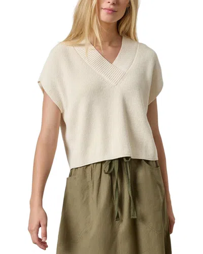 LILLA P LILLA P WIDE TRIM V-NECK SWEATER