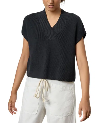 Lilla P Wide Trim V-neck Sweater