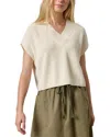 Lilla P Wide Trim V-neck Sweater In Ivory In Neutral