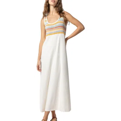 Lilla P Women's Crochet Insert Maxi Dress In White Multi In Black