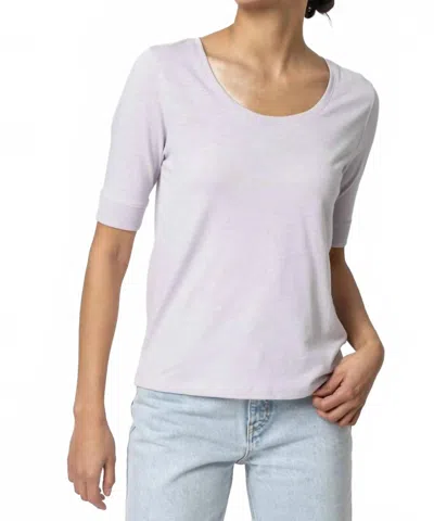 Lilla P Women's Elbow Sleeve Ballet Top In Thistle In Purple